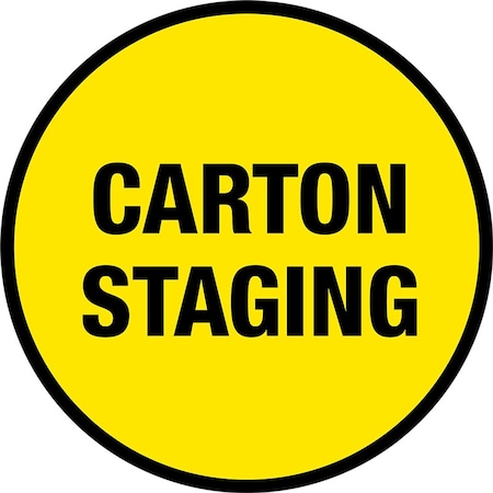 5S Supplies Carton Staging Floor Sign 28in Diameter Non Slip Floor Sign FS-CARTSTAG-28